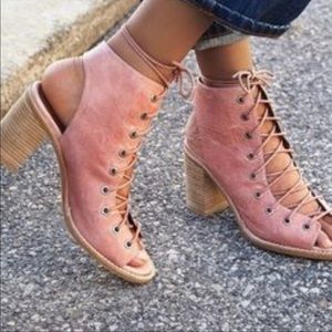 Jeffrey Campbell free people minimal lace up heel